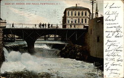 Main St. Bridge And Falls Postcard