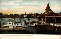 New Government Landing Station, Newport, R. I Postcard