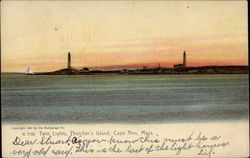 Twin Lights, Thatcher's Island, Cape Ann Postcard