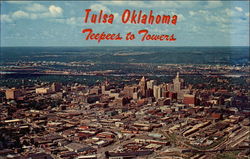 Tulsa Oklahoma, Teepees to Towers Postcard