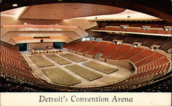 Detroit's Convetion Arena Postcard