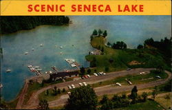 Seneca Lake and boat dock Postcard