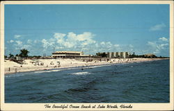 The Beautiful Ocean Beach at Lake Worth, Florida Postcard