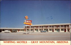 Whiting Motels exterior with clear very blue sky Postcard