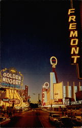 Fremont Street from Second Street Las Vegas, NV Postcard Postcard