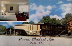 Riverside Motel and Apts Dallas, OR Postcard Postcard