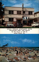 Ocean Terrace Apartment Hotel Swimming Pool And Beach Miami Beach, FL Postcard Postcard