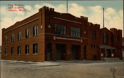 Fire Station and Armory Postcard