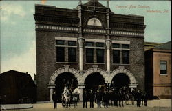 Central Fire Station Postcard