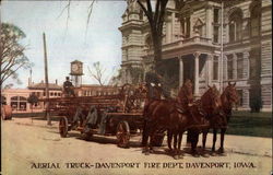 Aerial Truck - Davenport Fire Dept Postcard