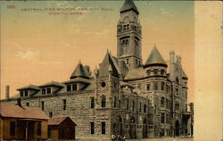 Central Fire Station and City Hall Wichita, KS Postcard Postcard