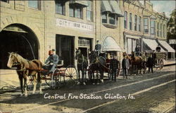 Central Fire Station Clinton, IA Postcard Postcard