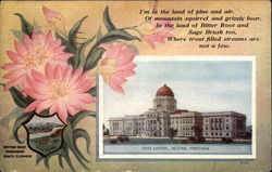 Montana State Flower and Capitol Helena, MT State Flowers & Seals Postcard Postcard