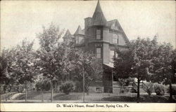 Dr. Week's House on Broad Street Spring City, PA Postcard Postcard