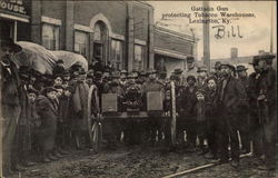 Gattalin Gun Protecting Tobacco Warehouses Lexington, KY Postcard Postcard