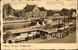 Elbing Boat Docks Germany Postcard Postcard