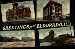 Greetings from Eldorado, Ills Illinois Postcard Postcard