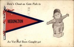 Dere's Chust as Gute Fish in Herington Postcard