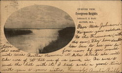 Up-River View of Evergreen Heights Alton, IL Postcard Postcard