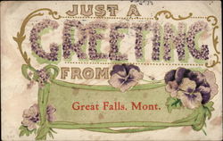 Just a Greeting from Great Falls, Mont Postcard