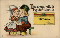 Dutch Lovers Urbana, IL Dutch Children Postcard Postcard