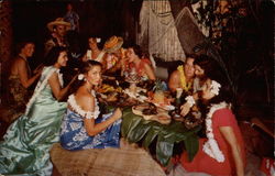 "Luau" feast at Don the Beachcomber's Postcard