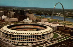 Aeriel View of Downtown and Riverfront St. Louis, MO Postcard Postcard