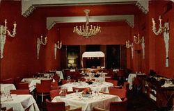 Inside the Red Dining Room at the Bannock Hotel Pocatello, ID Postcard Postcard