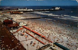 Bird's-eye View of Bathers and the Beach Postcard