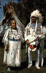 Chief Bull and Wife - Montana Native Americana Postcard Postcard