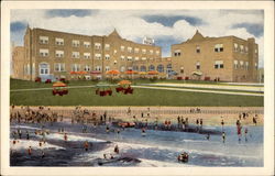 The Pinewood Hotel - 9th Street on the Ocean Front Postcard