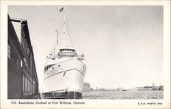 S.S. Assinibola Docked at Fort William, Ontario Canada Misc. Canada Postcard Postcard