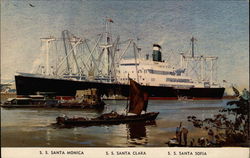 Steamships Santa Monica, Santa Clara and Santa Sofia Postcard