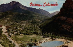 Ouray, Colorado and swimming pool Postcard