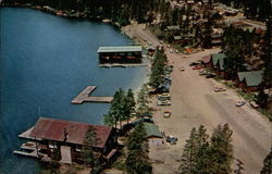 Grand Lake's Beach, Yacht Club, aerial view Colorado Postcard Postcard