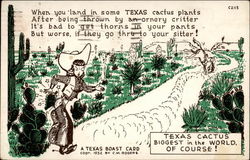 Texas Boast Card Cowboy Western Postcard Postcard