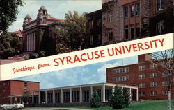 Greetings from Syracuse University New York Postcard Postcard