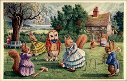 A Game of Croquet Postcard