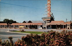 Hotel California and sign, parking lot Fresno, CA Postcard Postcard