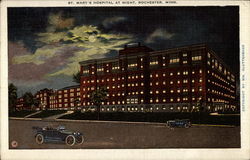 St. Mary's Hospital at Night Postcard