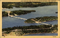 Lake Hamilton from the air , Hot Springs National Park, Arkansas Postcard