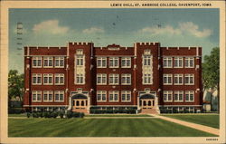 Lewis Hall, St. Ambrose College Davenport, IA Postcard Postcard