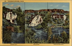 Juniper Falls, Wing Spring, Minnie Miller Falls, Thousand Springs Hagerman, ID Postcard Postcard