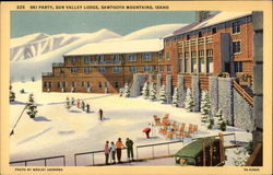 Ski Party, Sun Valley Lodge Idaho Postcard Postcard