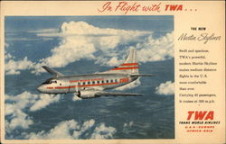 In Flight with TWA Aircraft Postcard Postcard