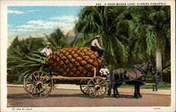 A Good Wagon Load, Florida Pineapple Exaggeration Postcard Postcard