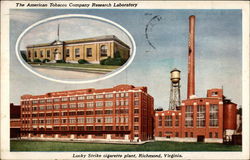 Lucky Strike Cigarette Plant Richmond, VA Postcard Postcard