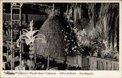 Clifton "Pacific Seas" Cafeteria, black K& white photo Los Angeles, CA Postcard Postcard