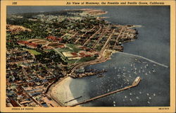 Air View of Monterey, the Presidio and Pacific Grove, California Postcard