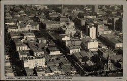 Aerial View, Portion of Stockton, California Postcard